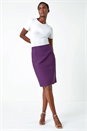 Plum Pull On Stretch Pencil Skirt, Image 2 of 5