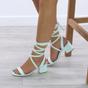 Mint Mid Block Heel Tie Up Sandals, Image 5 of 6