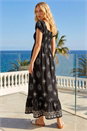 Black Broderie Shirred Maxi Dress, Image 2 of 4