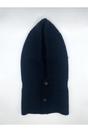 Black Knitted Black Balaclava with Snap Fastening, Image 4 of 5