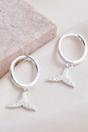 Silver Whale Tail Hoops Just For You Gift, Image 4 of 4