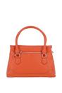 Orange Premium Leather Shoulder Bag with Detachable Crossbody Strap, Image 3 of 4
