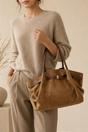Brown Vintage Soft Faux Suede Shoulder Bag, Image 1 of 4