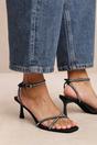 Black 'Kenia' Square Toe Low Block Heel, Image 1 of 4