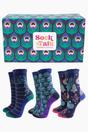 Multi Playful Peacocks Bamboo Sock Gift Set, Image 1 of 3