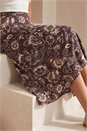 Chocolate Paisley Swirl Print Midi Skirt, Image 2 of 4