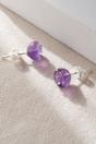 Purple Sterling Silver Amethyst Rose Studs, Image 3 of 3