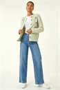 Pale Green Embroidered Floral Knit Cardigan, Image 2 of 5