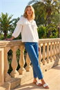 Ivory  Frill Front Woven Top, Image 2 of 4