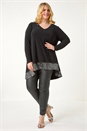 Silver Curve Sequin Hem Stretch Top, Image 2 of 5