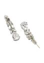 Silver Diva Collection Leaf Drop Earrings, Image 3 of 5