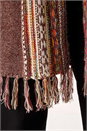 Brown Patterned Fringe Hem Cardigan, Image 5 of 5