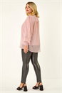 Light Pink Curve Shimmer Chiffon Blouse, Image 3 of 5