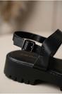 Black Edie Chunky Sole Crossover Strap Sandals, Image 3 of 5