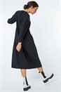 Black Button Through Midi Dress, Image 2 of 5