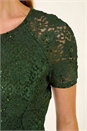 Green Leaf Lace Sequin Midi Dress, Image 5 of 5