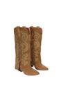 Tan XY LONDON Tan 'Evangeline' Knee High Western Cowboy Boots With Zip, Image 6 of 6