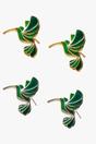 Gold Sterling Silver Green Hummingbird Studs, Image 1 of 2