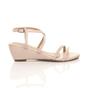 Natural AJVANI Natural Mid Wedge Heel Crossed Straps Sandals, Image 2 of 5