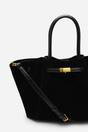 Black Where's That From Black 'Dove' Suede Handheld Tote Bag, Image 3 of 6