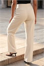 Cream  Pocket Button Smart Trousers, Image 3 of 4