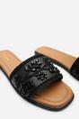 Black Karter Embellished Canvas Slide On Sandals, Image 6 of 6