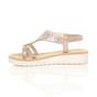 Rose Gold AJVANI Rose Gold Flatform Diamante T-Bar Slingback Sandals, Image 3 of 6