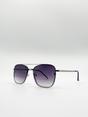 Silver Silver Aviator Sunglasses with Metal Frames, Image 2 of 4