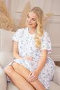 Blue Camille Lingerie Blue Lightweight 100% Cotton Short Sleeve Nightdress, Image 4 of 5