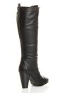 Black High Heel Lace Up Victorian Style Knee High Boots, Image 4 of 6