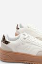 White 'Yulia' Low Wedge Lace up trainer, Image 6 of 8