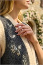 Black Fur Trim Embroidered Knit Waistcoat, Image 4 of 4