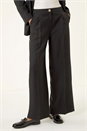 Black Pinstripe Wide Leg Trousers, Image 5 of 7