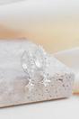 Silver Sterling Silver CZ Star Huggie Hoops, Image 1 of 3