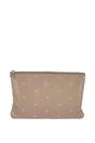 Gold Real Leather Large Studded Clutch Bag, Image 1 of 4