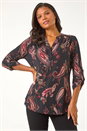 Red Textured Paisley Print Shirt, Image 1 of 5