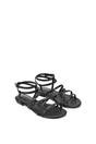 Black XY LONDON Black Flat Gladiator Strappy Sandals With Open Toe, Image 5 of 6