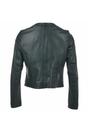 Green "Ethel" Real Leather Collarless Jacket, Image 3 of 3