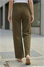 Khaki Petite Cotton Frayed Hem Trouser , Image 3 of 4