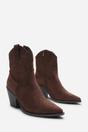Brown Seraphina Cowboy Ankle Boots Block Heel, Image 3 of 6