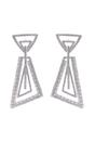 Silver Shimmering Geometric Dangle Earrings, Image 1 of 4