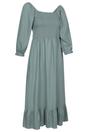 Khaki Cadiz Shirred Long Sleeved Midi Dress, Image 3 of 3