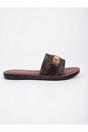 Brown Amber Patterned Slider Sandals, Image 8 of 8