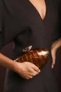 Dark Brown Where's That From Dark Brown Benna Marble Acrylic Clutch, Image 2 of 6