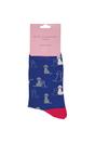 Navy 1 Pack Ladies Novelty Dog Pattern Bamboo Socks, Image 2 of 5