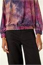 Pink Textured Burnout Print Top, Image 5 of 5