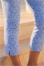 Blue Petite Floral Bengaline Crop Trouser, Image 4 of 4
