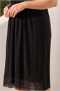 Black Curve Lace V-Neck Midi Dress, Image 4 of 4