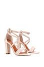 Beige XY LONDON Beige 'Briella' Strappy Sandals With High Block Heels, Image 1 of 6
