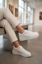 White Constance Chunky Sole Lace Up Trainers, Image 4 of 5